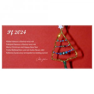 Nevšední vánoční stromek v podobě vyrobené vánoční ozdoby z korálek, ukažte formou letošní novoročenky.