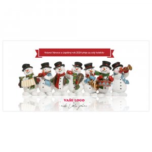 Vánoční kapela složená ze sněhuláků s hudebními nástroji osvěží každé firemní novoroční přání.